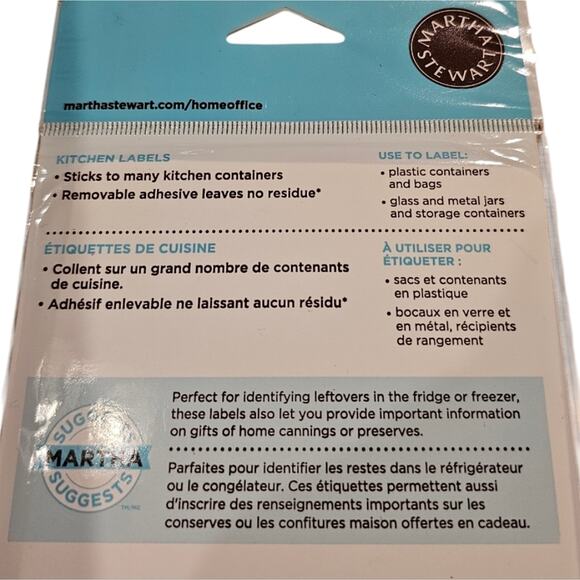 Martha Stewart Home Office 5 Packages Kitchen Labels 24 Stickers per Pack NEW - Picture 7 of 7